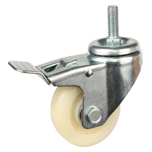 Nylon caster wheels with brake, M55TB-3