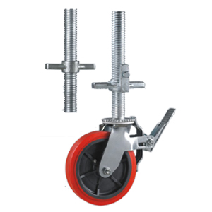 Pu scaffold caster wheels with hollow screw stem, SCFDL7-5