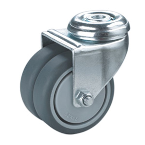 Hollow king pin twin wheels caster, M58BS-2