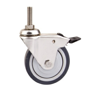 Soft wheel stainless steel caster, SS58TB-2