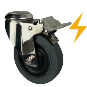 Stainless steel esd caster wheels bolt hole, SS59BSB-3