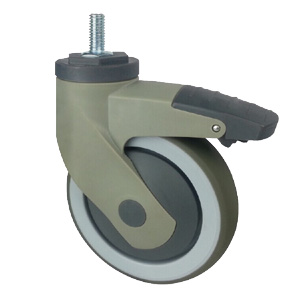 Medical bed caster wheels with brake, P98TB-4