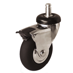Neoprene rubber casters with Grip Ring Stem, M29GPB-2