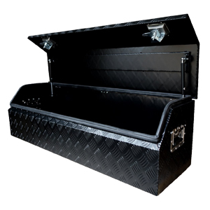 Black aluminum truck tool box, ATB-043