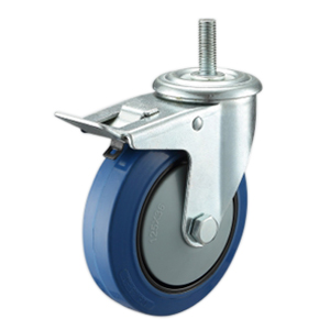 Elastic rubber casters with total lock, M66TB-4”/5”/6”/8”