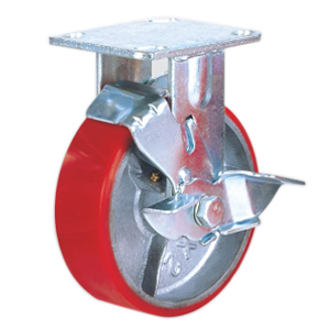 Polyurethane iron core wheel side brake, H96RB-4”/5”/6”/8”