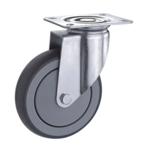 Swivel plate soft rubber casters, P28SP-3