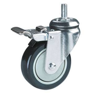 Threaded stem PU casters, M38TB-3”/4”/5”