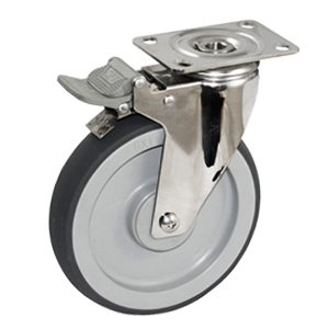 Stainless steel caster with total lock, SS61SPB-3”/4”/5”/6”