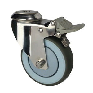 Stainless steel casters with hollow king pin, SS60BSB-3”/4”/5”