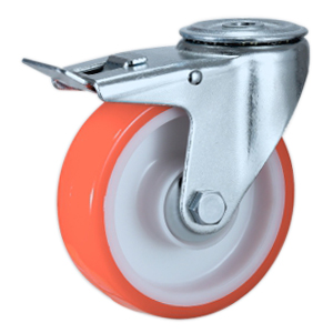 100mm locking casters, TR63BSB-4”/8”