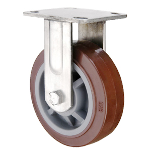 Fixed stainless steel pu casters, SS46R-4”/5”/6”/8”