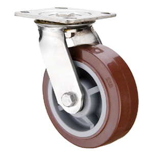 Stainless steel heavy duty pu casters, SS46SP-4”/5”/6”/8”