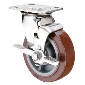 Stainless steel heavy duty pu castors, SS46SPSB-4”/5”/6”/8”