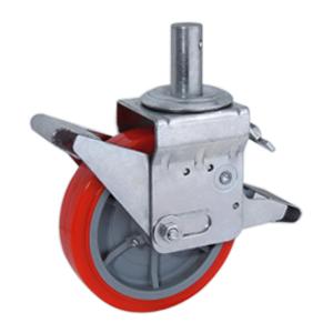 Adjustable scaffold casters and wheels