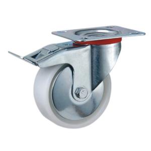 Heavy duty nylon caster with brake