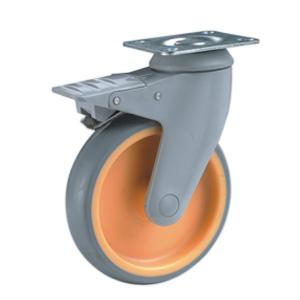 Hospital bed wheels brake