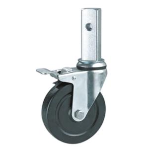 Square stem rubber scaffold casters