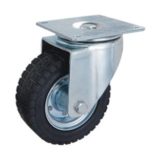 Heavy duty Rubber twin wheels caster