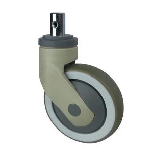 Hospital bed caster wheels with solid stem