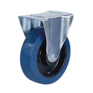 Fixed elastic rubber caster wheels