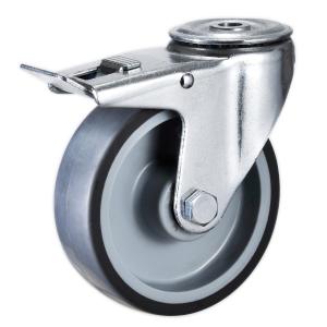 Bolt hole rubber trolley casters